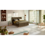 Karlsson Boxspring Unik Elit Vlak Met Gestoffeerd Matras - 200 x 220 cm - cappuccino