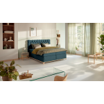 Karlsson Boxspring Unik Elit Vlak Met Gestoffeerd Matras - 160 x 200 cm - teal