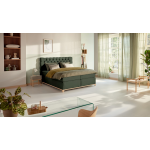 Karlsson Boxspring Unik Elit Vlak Met Gestoffeerd Matras - 160 x 200 cm - green - Groen