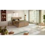 Karlsson Boxspring Unik Elit Vlak Met Gestoffeerd Matras - 180 x 210 cm - caramel