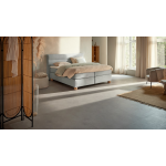 Karlsson Boxspring Solid Lina Vlak Met Gestoffeerde Matras - 140 x 200 cm - light grey