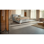 Karlsson Boxspring Solid Lina Vlak Met Gestoffeerde Matras - 200 x 200 cm - light grey