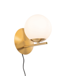 QAZQA Art deco wandlamp goud met opaal glas - Flore