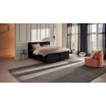 Karlsson Boxspring Autentik Tunn Vlak Met Gestoffeerd Matras - 200 x 200 cm - black - Zwart