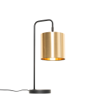 QAZQA Moderne tafellamp zwart met goud - Lofty