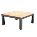 Midori coffee table 75x75cm. alu dark grey/teak - Grijs