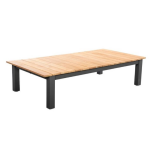 Midori coffee table 140x75cm. alu dark grey/teak - Grijs