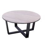 Teeburu coffee table 75x35cm. alu black/travertin