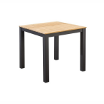 Arashi dining table 76x76cm. alu dark grey/teak