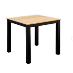 Arashi dining table 76x76cm. alu black/teak