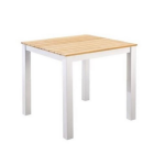 Arashi dining table 76x76cm. alu white/teak