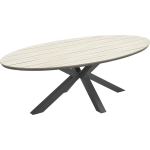 Garden Impressions Edison tafel 200x115xH75 carbon black/ light teak polyw - Grijs