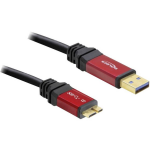 DeLOCK USB 3.0 Aansluitkabel [1x USB 3.0 stekker A - 1x Micro-USB 3.0 B stekker] 2.00 m Rood, Vergulde steekcontacten, UL gecertificeerd - Zwart