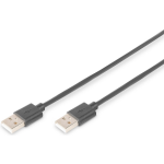 Digitus USB 2.0 Aansluitkabel [1x USB-A 2.0 stekker - 1x USB-A 2.0 stekker] 3.00 m - Zwart