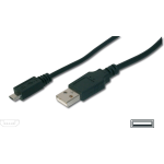 Digitus USB 2.0 Aansluitkabel [1x USB-A 2.0 stekker - 1x Micro-USB 2.0 B stekker] 1.00 m - Negro