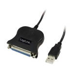 LogiLink USB 1.1 Aansluitkabel [1x USB 1.1 stekker A - 1x D-sub bus 25-polig] 1.50 m - Zwart