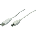 USB 2.0 Aansluitkabel [1x USB-A 2.0 stekker - 1x USB-B 2.0 stekker] 5.00 m - Grijs