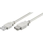 USB 2.0 Verlengkabel [1x USB-A 2.0 stekker - 1x USB 2.0 bus A] 1.80 m - Grijs