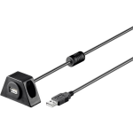 USB 2.0 Verlengkabel [1x USB-A 2.0 stekker - 1x USB 2.0 bus A] 0.60 m Monteerbaar - Zwart