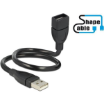 DeLOCK USB 2.0 Aansluitkabel [1x USB-A 2.0 stekker - 1x USB 2.0 bus A] 0.35 m Flexibele zwanenhalskabel - Negro