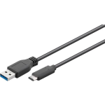 goobay® USB 3.0 Aansluitkabel [1x USB 3.0 stekker A - 1x USB-C stekker] 1.00 m Vergulde steekcontacten, UL gecertificeerd - Negro