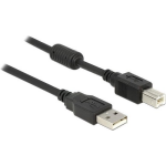 DeLOCK USB 2.0 Aansluitkabel [1x USB-A 2.0 stekker - 1x USB-B 2.0 stekker] 1.00 m Met Ferrietkern - Zwart