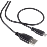 renkforce USB 2.0 Aansluitkabel [1x USB-A 2.0 stekker - 1x Micro-USB 2.0 B stekker] 1.00 m SuperSoft-mantel - Zwart