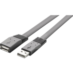 renkforce USB 2.0 Verlengkabel [1x USB-A 2.0 stekker - 1x USB 2.0 bus A] 1.00 m Zeer flexibel - Zwart