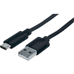 Manhattan USB 2.0 Aansluitkabel [1x USB-C stekker - 1x USB-A 2.0 stekker] 1.00 m UL gecertificeerd - Zwart