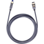 Oehlbach USB 3.0 Aansluitkabel [1x USB 3.0 stekker A - 1x USB 3.0 stekker B] 5.00 m Vergulde steekcontacten - Zwart