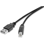renkforce USB 2.0 Aansluitkabel [1x USB-A 2.0 stekker - 1x USB-B 2.0 stekker] 30.00 cm Vergulde steekcontacten - Zwart