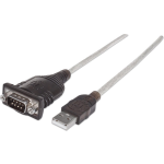 Manhattan USB 1.1 Adapter [1x D-sub stekker 9-polig - 1x USB 1.1 stekker A] 45.00 cm Vergulde steekcontacten - Grijs