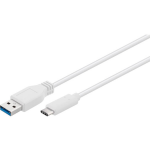 USB 3.0 Aansluitkabel [1x USB 3.0 stekker A - 1x USB-C stekker] 0.50 m Vergulde steekcontacten, UL gecertificeerd - Wit