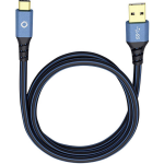 Oehlbach USB Plus C3 USB 3.1 Aansluitkabel [1x USB 3.0 stekker A - 1x USB-C stekker] 0.50 m Vergulde steekcontacten - Blauw