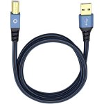 Oehlbach USB Plus B USB 2.0 Aansluitkabel [1x USB-A 2.0 stekker - 1x USB-B 2.0 stekker] 3.00 m Vergulde steekcontacten - Blauw