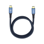 Oehlbach USB Plus CC USB 3.1 Aansluitkabel [1x USB-C stekker - 1x USB-C stekker] 1.00 m Vergulde steekcontacten - Blauw