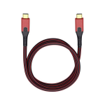 Oehlbach USB Evolution CC USB 3.1 Aansluitkabel [1x USB-C stekker - 1x USB-C stekker] 1.00 m/zwart Vergulde steekcontacten - Rood