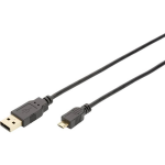 Ednet USB 2.0 Aansluitkabel [1x USB-A 2.0 stekker - 1x Micro-USB 2.0 B stekker] 1.00 m Rond, Afgeschermd (dubbel) - Zwart