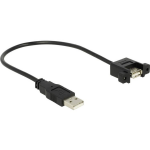 DeLOCK USB 2.0 Aansluitkabel [1x USB-A 2.0 stekker - 1x USB 2.0 bus A] 25.00 cm Vergulde steekcontacten - Zwart