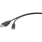 renkforce USB 3.0 Aansluitkabel [1x USB 3.1 stekker Aâ - 1x USB-C stekker] 1.00 m Schroefbaar - Zwart