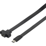 renkforce USB 3.0 Verlengkabel [1x USB-C stekker - 1x USB-C bus] 25.00 cm Schroefbaar, Zeer flexibel - Zwart