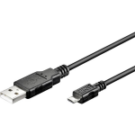 USB 2.0 Aansluitkabel [1x USB-A 2.0 stekker - 1x Micro-USB 2.0 B stekker] 1.00 m - Zwart