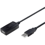 LogiLink USB 2.0 Aansluitkabel [1x USB-A 2.0 stekker - 1x USB 2.0 bus A] 10.00 m - Zwart