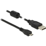 DeLOCK USB 2.0 Aansluitkabel [1x USB-A 2.0 stekker - 1x Micro-USB 2.0 B stekker] 1.00 m Met Ferrietkern - Zwart