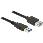 DeLOCK USB 3.0 Verlengkabel [1x USB 3.0 stekker A - 1x USB 3.0 bus A] 1.00 m Vergulde steekcontacten - Zwart