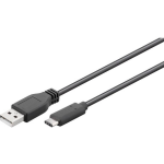 goobay® USB 2.0 Aansluitkabel [1x USB-C stekker - 1x USB-A 2.0 stekker] 0.50 m Stekker past op beide manieren - Zwart