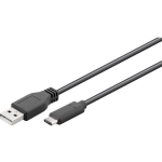 goobay® USB 2.0 Aansluitkabel [1x USB-C stekker - 1x USB-A 2.0 stekker] 1.00 m Stekker past op beide manieren - Negro