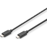 Digitus USB 2.0 Aansluitkabel [1x USB-C stekker - 1x USB-C stekker] 1.00 m Afgeschermd - Zwart