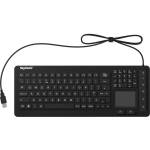 Keysonic KSK-6231 INEL (UK) Toetsenbord QWERTY, UK-Engels, Windows Siliconemembraan, Waterdicht (IPX7),Verlicht, GeÃ¯ntegreerd touchpad, Muisknoppen - Zwart