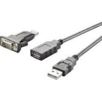 renkforce USB 2.0, Serieel Aansluitkabel [1x USB-A 2.0 stekker - 1x D-sub stekker 9-polig] 1.00 m Vergulde steekcontacten - Zwart
